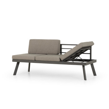 Opal Outdoor 2 Seater Sun Lounger, Gunmetal