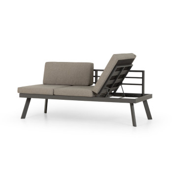 Opal Outdoor 2 Seater Sun Lounger, Gunmetal
