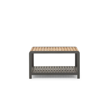 Amber Outdoor Square Coffee Table - W82, Gunmetal