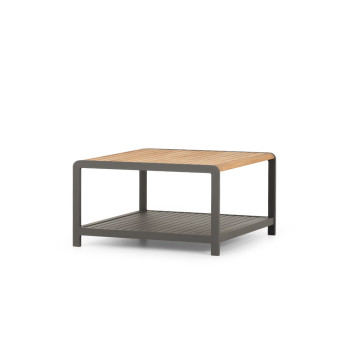 Amber Outdoor Square Coffee Table - W82, Gunmetal