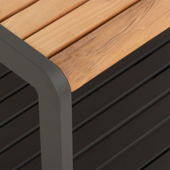 Amber Outdoor Square Coffee Table - W82, Gunmetal