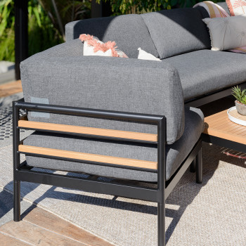 Cayman Outdoor Corner Seat, Black