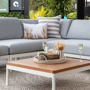 Cayman Outdoor Corner Seat, White