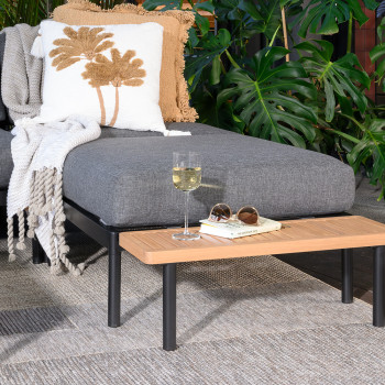 Cayman Outdoor Ottoman, Black