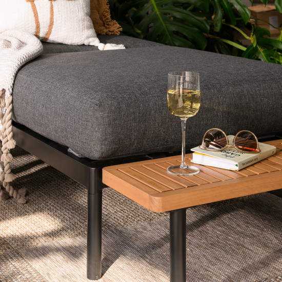 Cayman Outdoor Ottoman, Black