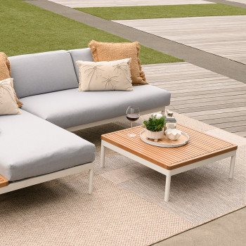 Cayman Outdoor Square Coffee Table, White