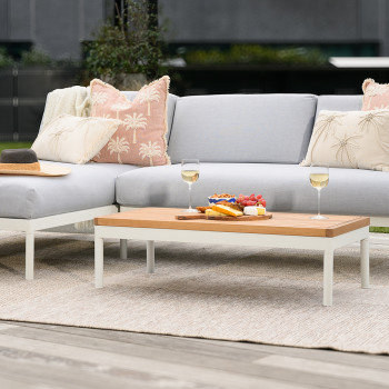 Cayman Outdoor Coffee Table, White