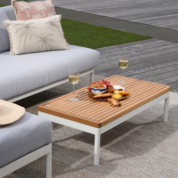 Cayman Outdoor Coffee Table, White