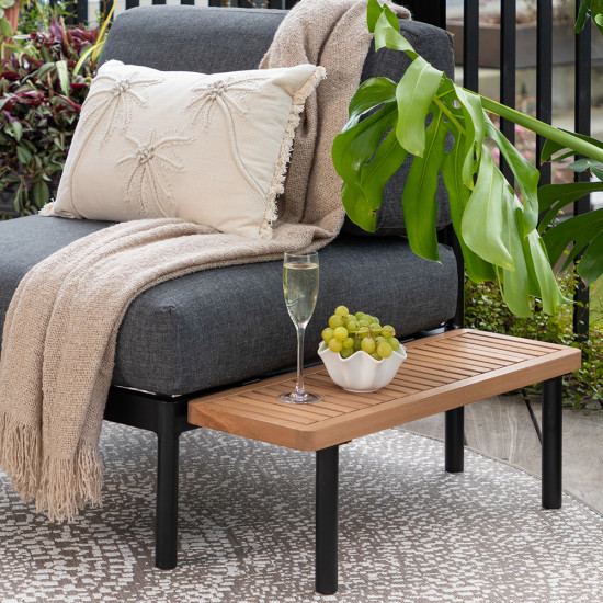 Cayman Outdoor Side Table, Black