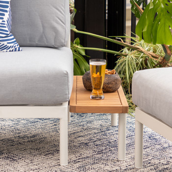 Cayman Outdoor Side Table, White