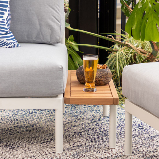Cayman Outdoor Side Table, White