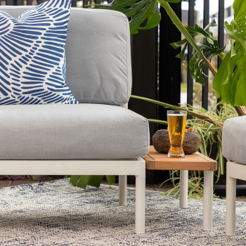 Cayman Outdoor Side Table, White