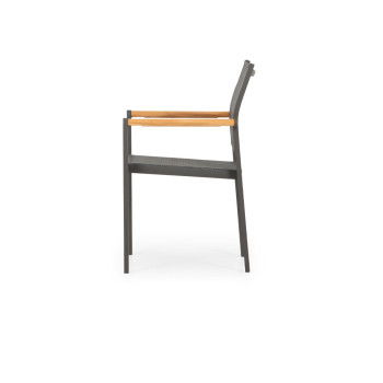Amber Outdoor Dining Chair, Gunmetal