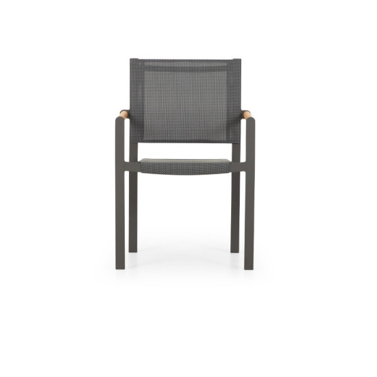 Amber Outdoor Dining Chair, Gunmetal