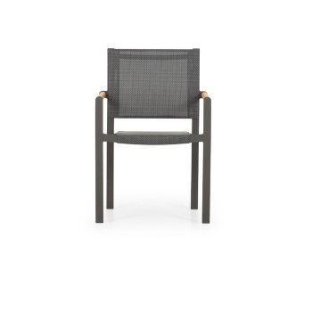Amber Outdoor Dining Chair, Gunmetal
