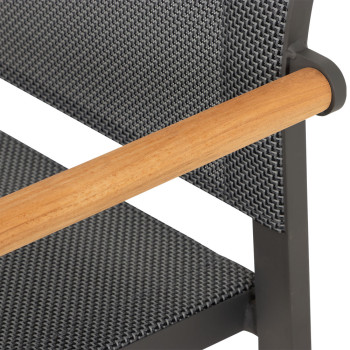 Amber Outdoor Dining Chair, Gunmetal