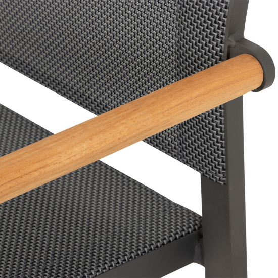 Amber Outdoor Dining Chair, Gunmetal