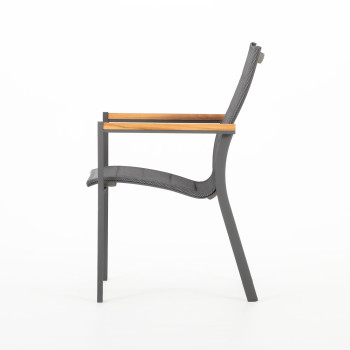 Amber II Outdoor Dining Chair, Gunmetal