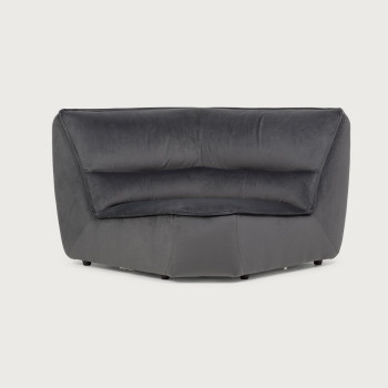 Dezi Velvet Modular Corner Seat, Grey