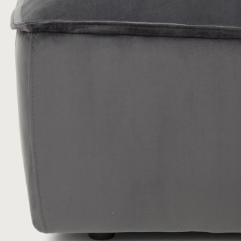 Dezi Velvet Modular Ottoman, Grey