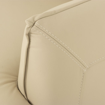 Athena 1 Seater Leather Sofa, Pebble