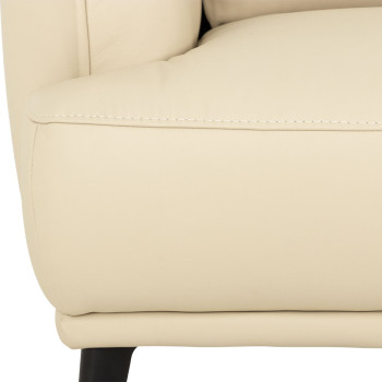 Athena 1 Seater Leather Sofa, Pebble