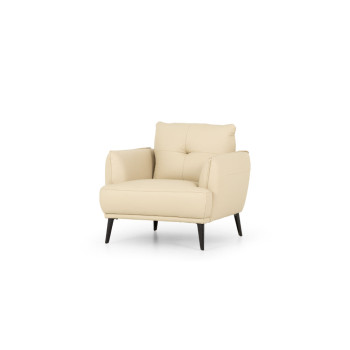 Athena 1 Seater Leather Sofa, Pebble