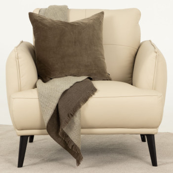 Athena 1 Seater Leather Sofa, Pebble