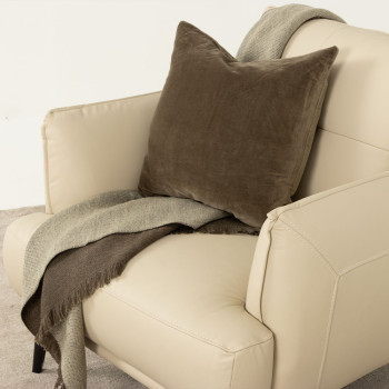 Athena 1 Seater Leather Sofa, Pebble