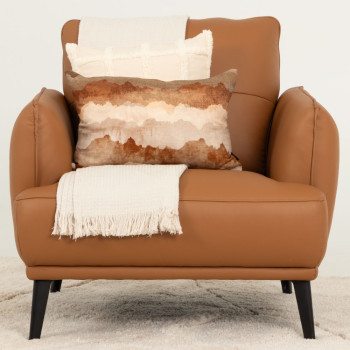 Athena 1 Seater Leather Sofa, Tan