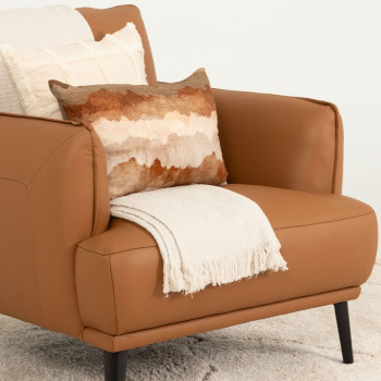 Athena 1 Seater Leather Sofa, Tan