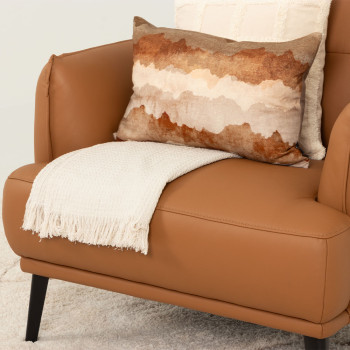 Athena 1 Seater Leather Sofa, Tan