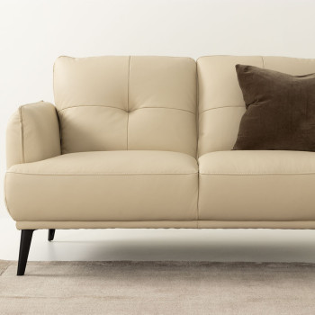 Athena 2 Seater Leather Sofa, Pebble