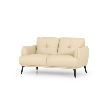 Athena 2 Seater Leather Sofa, Pebble