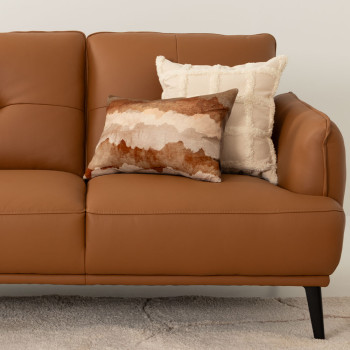 Athena 2 Seater Leather Sofa, Tan