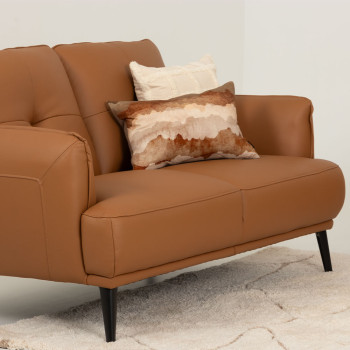 Athena 2 Seater Leather Sofa, Tan