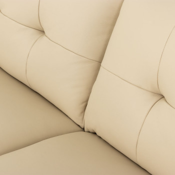 Athena 3 Seater Leather Sofa, Pebble