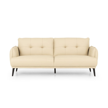 Athena 3 Seater Leather Sofa, Pebble
