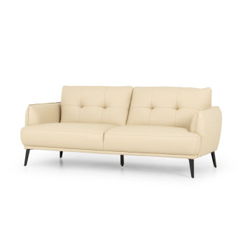 Athena 3 Seater Leather Sofa, Pebble