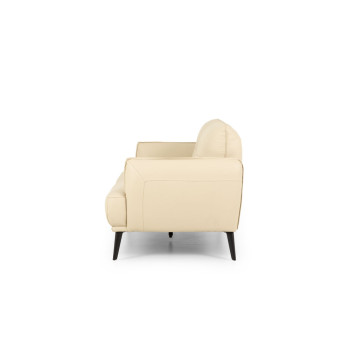 Athena 3 Seater Leather Sofa, Pebble