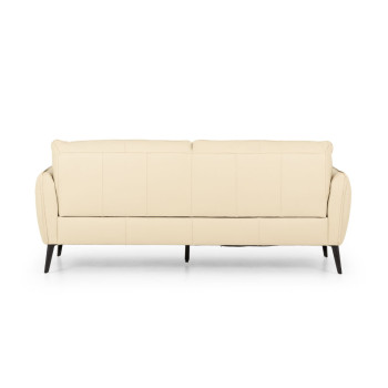 Athena 3 Seater Leather Sofa, Pebble