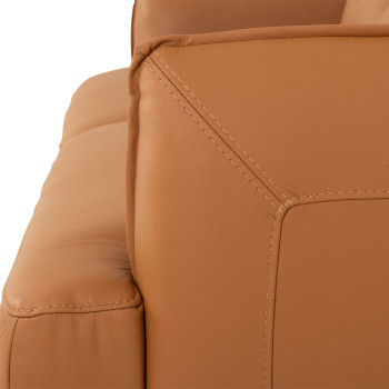 Athena 3 Seater Leather Sofa, Tan