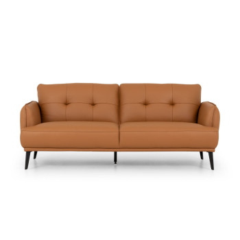 Athena 3 Seater Leather Sofa, Tan