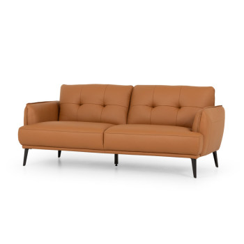 Athena 3 Seater Leather Sofa, Tan