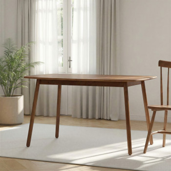 Woodwall Dining Table - W135, Dark