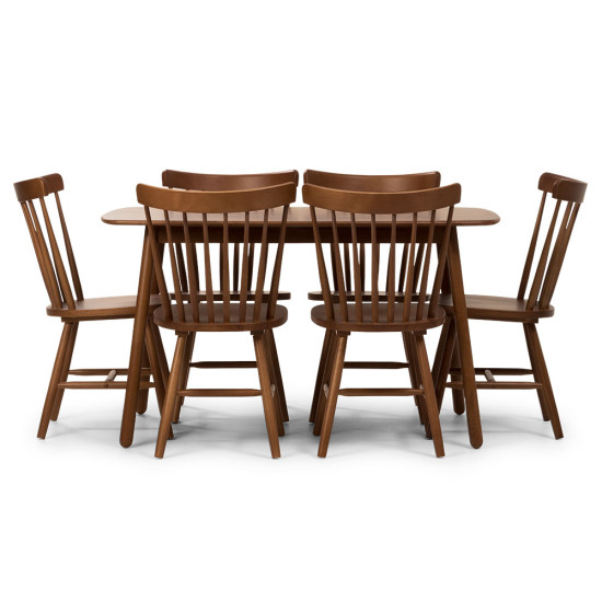 Woodwall Dining Table - W135, Dark