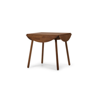 Woodwall Drop Leaf Round Dining Table - W75/105, Dark