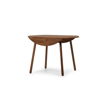 Woodwall Drop Leaf Round Dining Table - W75/105, Dark