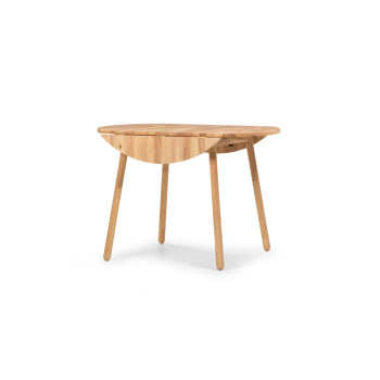 Woodwall Drop Leaf Round Dining Table - W75/105, Light