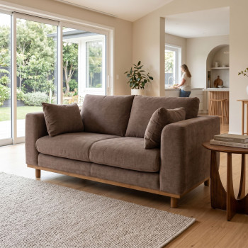 Portia 2 Seater Sofa, Brown